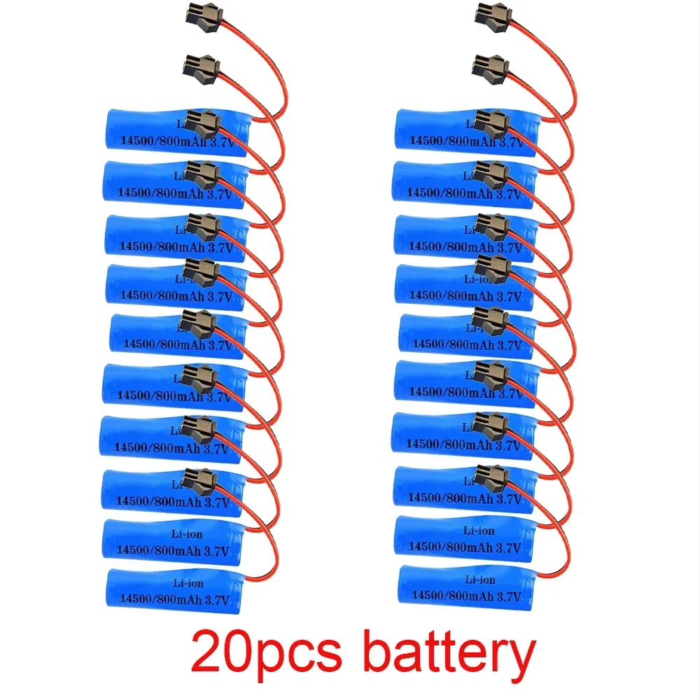 3.7V 800mah 14500 AA Batteria ricaricabile per giocattoli telecomandati Elicottero auto Treno Moto Batterie per auto giocattolo con spina SM: verde