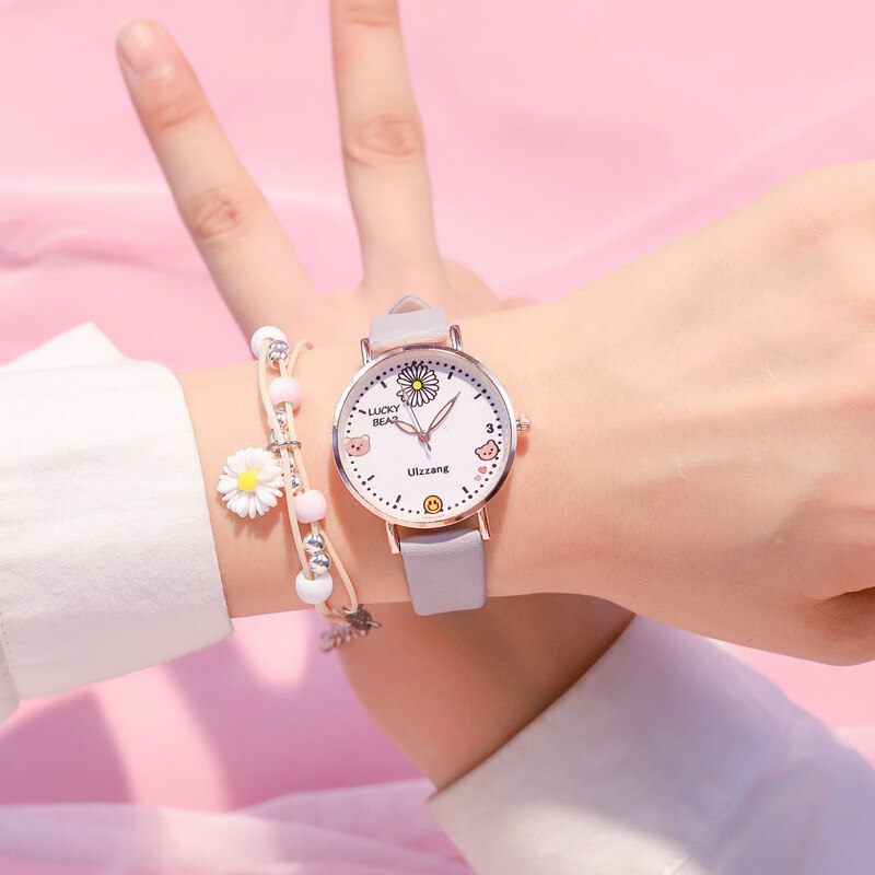 Mooie kinderhorloges eenvoudige jongens- en meisjeshorloges geluksbeer schoolklok 3 atm waterdicht