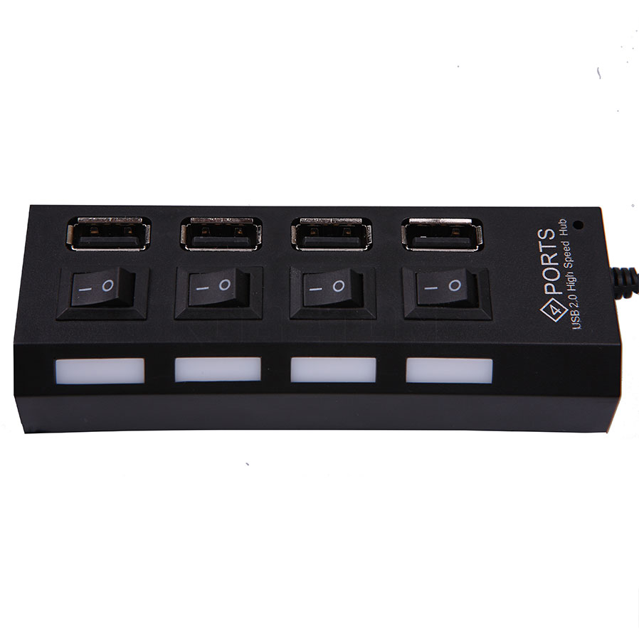 Kebidu 4/7 Port USB HUB Usb 2.0 Hub Multi Usb Splitter Met Aan/uit Schakelaar 480 Mbps voor MacBook PC Notebook Laptop Voor Windows
