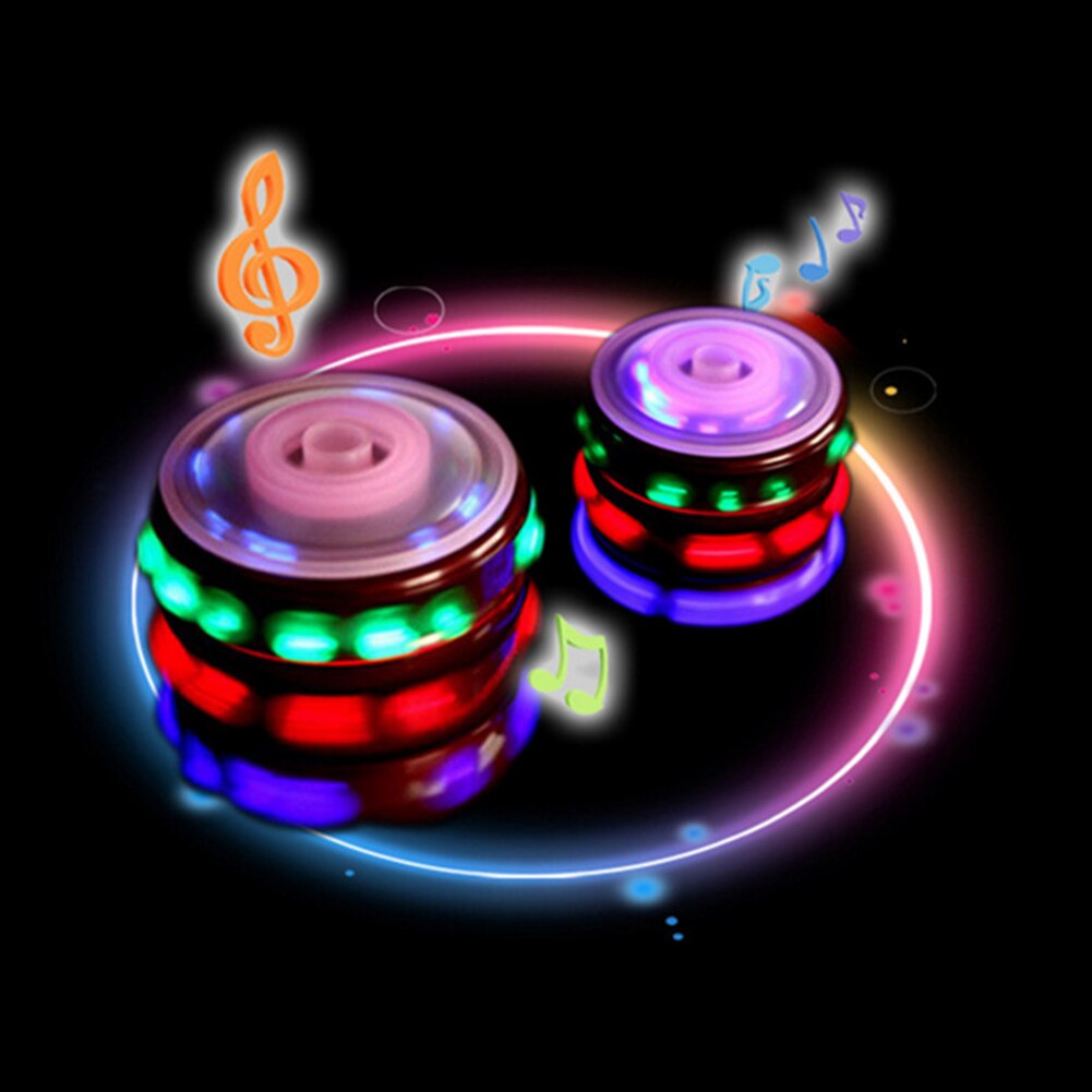 Farverig flash lysemitterende gyro magisk musik børn børn drenge legetøj