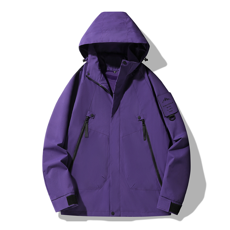 JNLN unisexe vestes imperméables escalade randonnée camping Trekking coupe-vent femmes hommes en plein air coupe-vent manteaux de pluie antisalissure: XXL / Marron