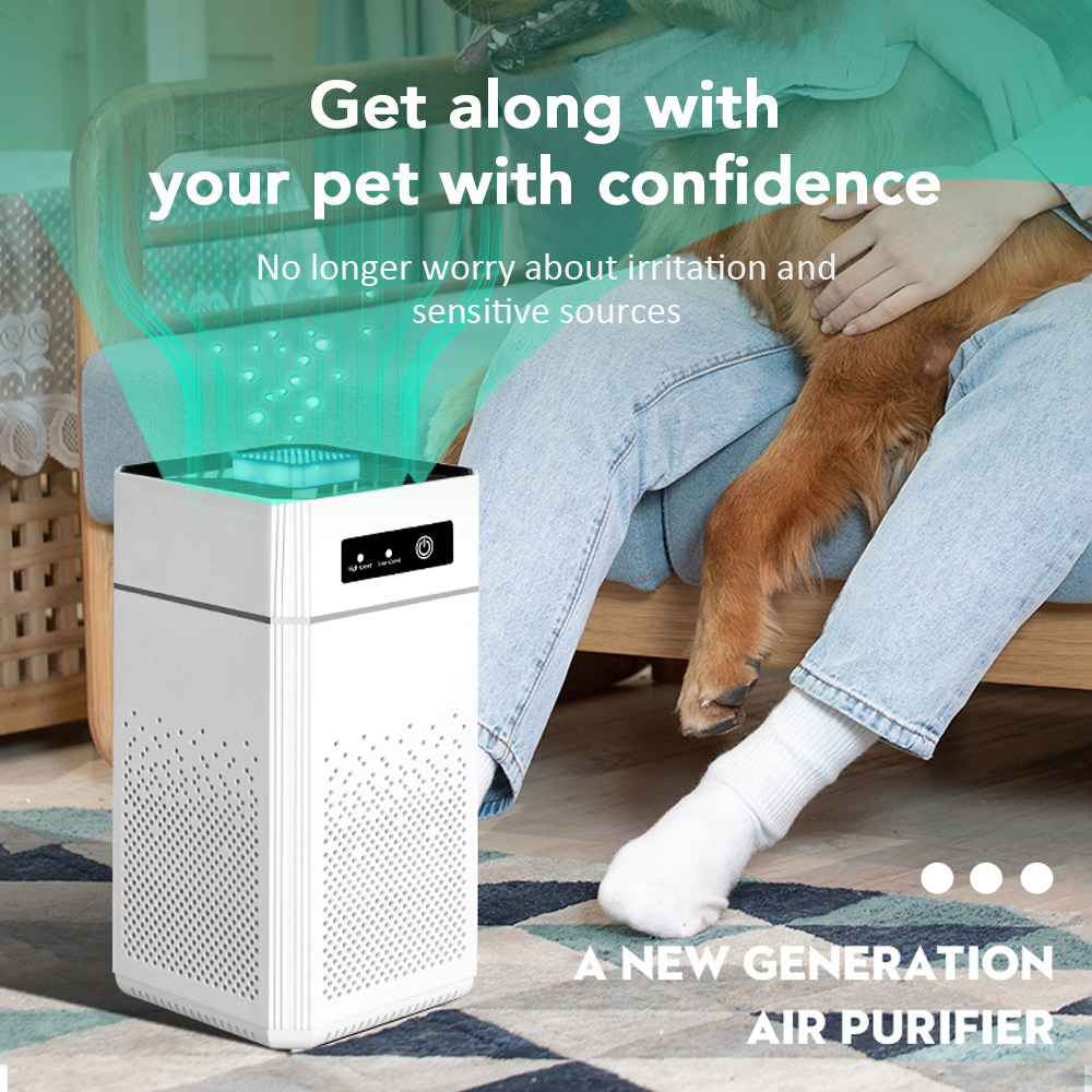 Purificador de aire portátil para el hogar, generador de iones negativos, eliminador de olores, eliminador de humo y Gas dañino con filtro HEPA reemplazable
