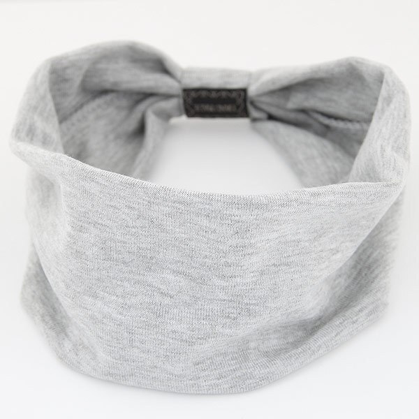 Women Solid Cotton Soft Hair Bands Casual Comfortable Headband Turban Bandanas Hair Holder Hair Accessories: light grey