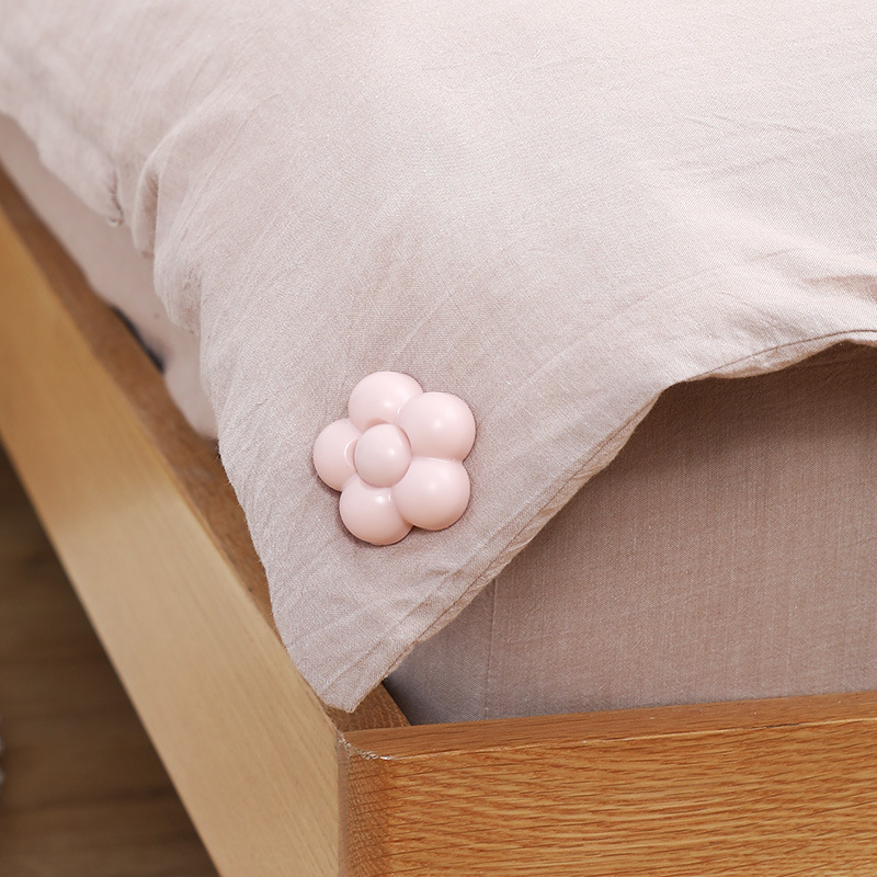 12 stk tæppe fast enhed sikker tilsyneladende quiltetæppe vinkel madras sofa skridsikker spænde ark spænde skridsikker nyttigt produkt: Lyserød