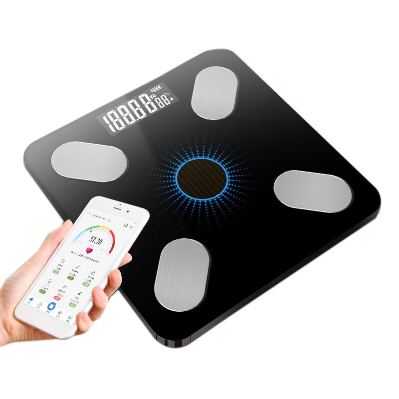Kroppsskala gulv vitenskapelig smart elektronisk ledet digital vekt badevekt balanse bluetooth app android ios
