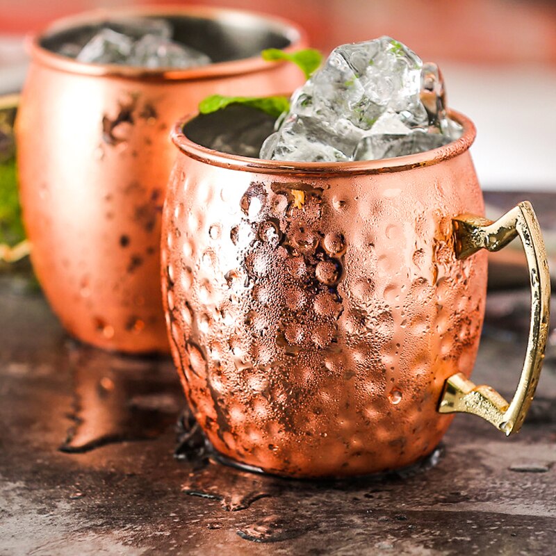 1 stk 530 ml metall vinglass kobberbelagt krus moscow mule kopp høykapasitets ølkopper cocktailglass bar fest drikkevarer