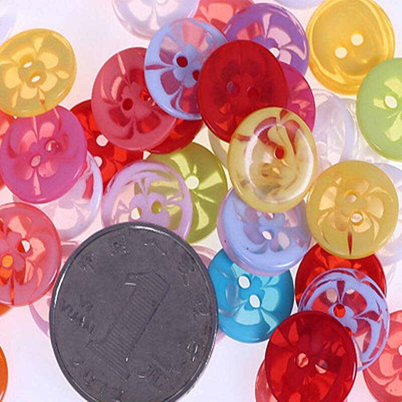 100pcs Mini Plastic Buttons Kids DIY Craft Toys for Children Educational Scrapbooking Toy Sewing Button Baby Girls