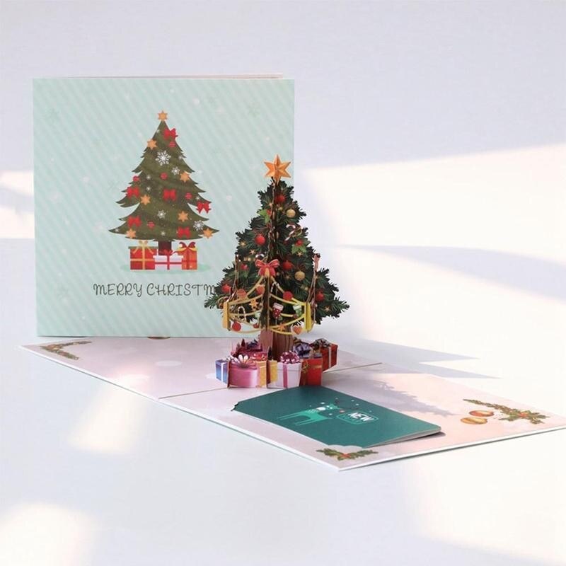 1pcs 3D Christmas Card Greetings Card Postcard Envelope DIY Wedding Card Greetings Party Birthday Christmas For Children Gi X6F8