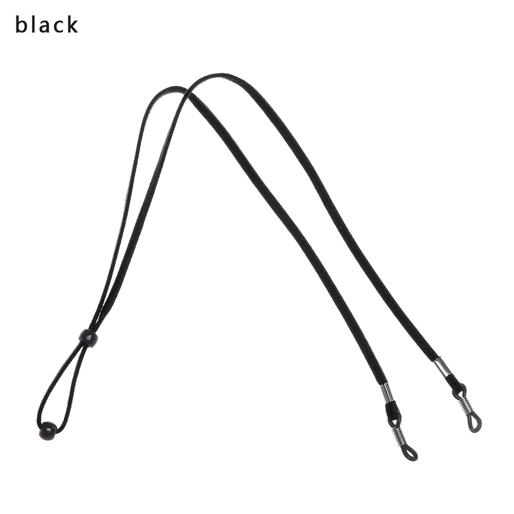1 stk justerbar solbrille halssnor strop briller briller snor lanyard holder ruskind briller reb: Sort