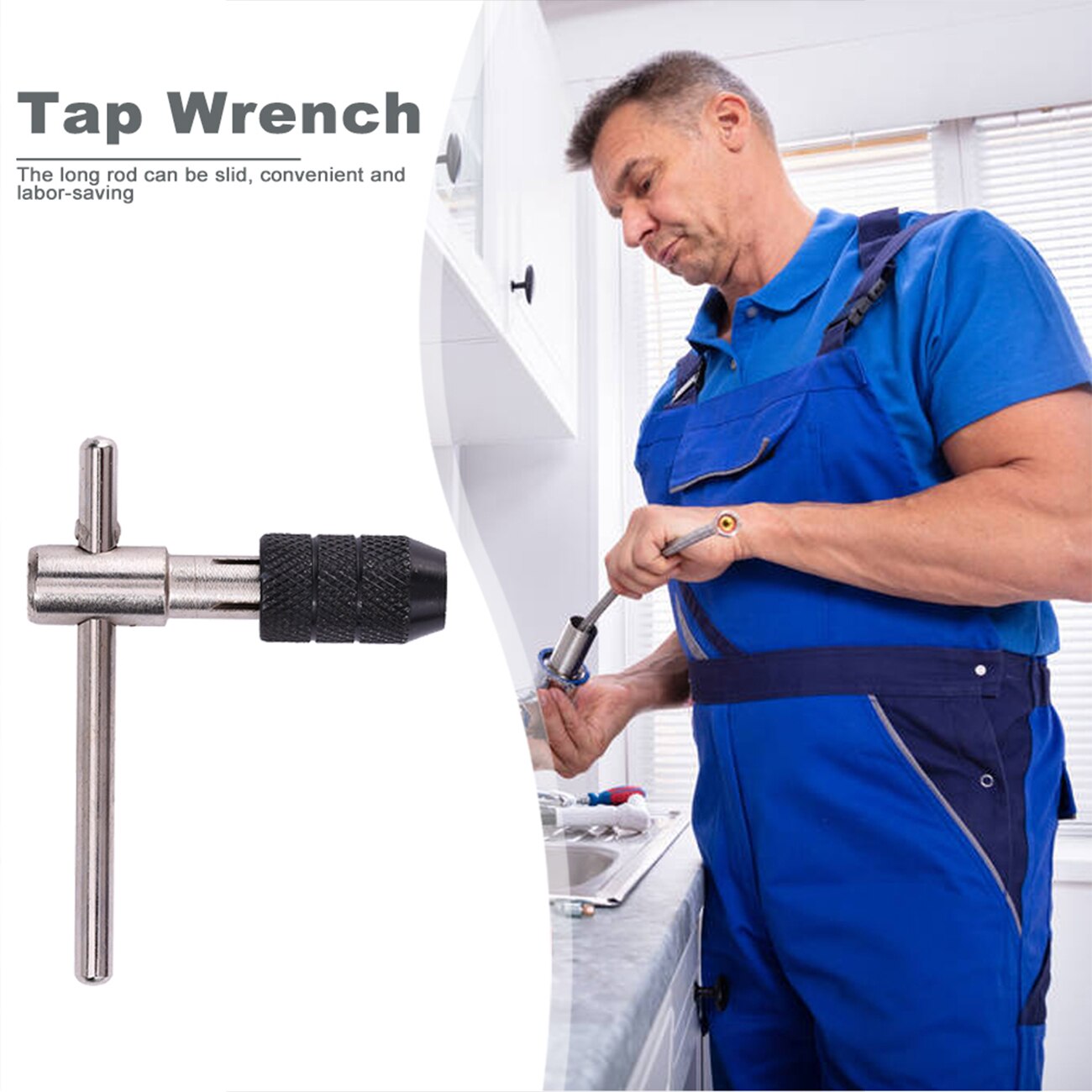 6Pcs Screw Tap Wrench Set Threading Tapping Hand Tool Kit Reversible Screwdriver Tap Holder T-Shaped M3 M4 M5 M6 M8 Wrench