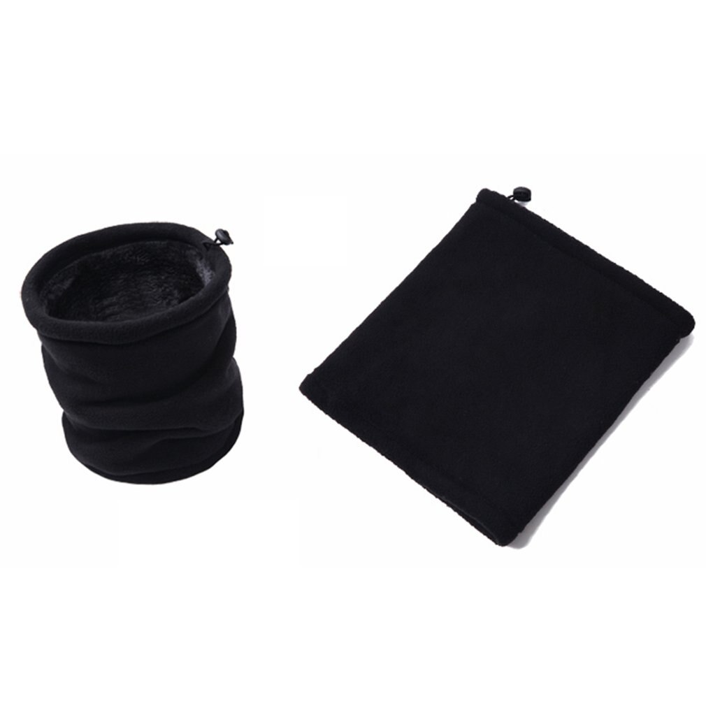 Breathable dual-layer fleece warm scarf, women's outdoor winter thick neck warmer, men's motorcycle skiing cycling face thermal mask