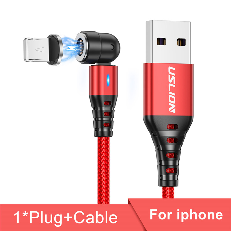 Kabel magnetyczny 5A Obrót o 540 stopni Kabel do szybkiego ładowania typu C Kabel do ładowania magnetycznego Micro USB Przewód do transmisji danych telefonu do iphone'a Xiaomi Samsung: Lawenda / 2 m