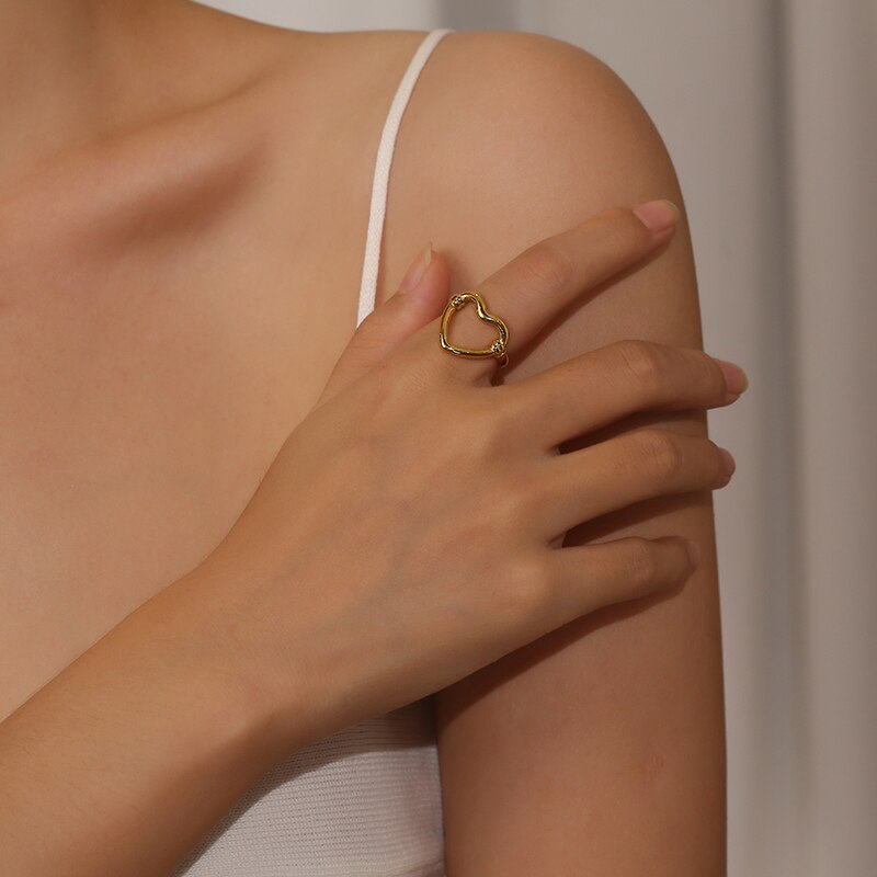 Anello a catena in acciaio inossidabile giapponese anello da donna coreano morbido anello da dito indice personalizzato rosso
