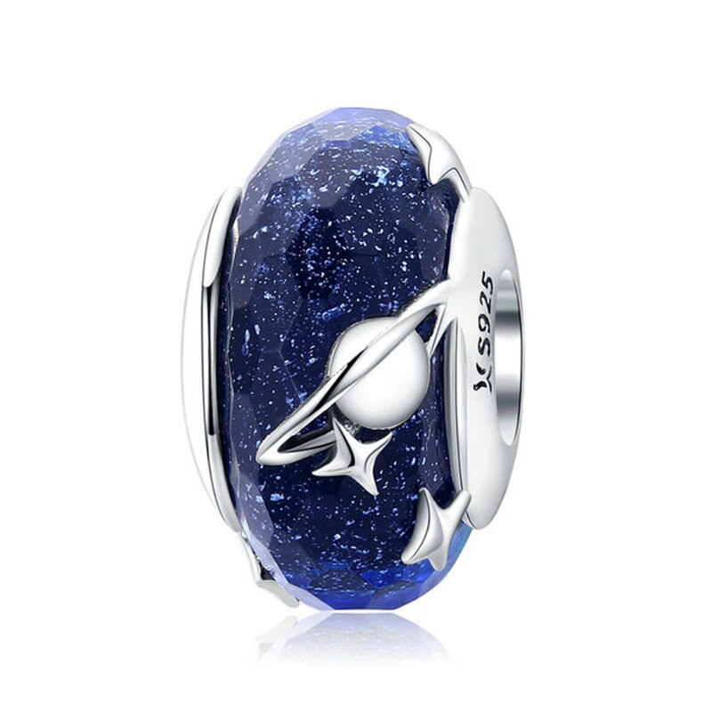 fit Europe Bracelet Silver 925 Original Blue Universe Planet Star Moon Beads S925 Astronomical Space UFO Charms Jewelry Making: asc1284