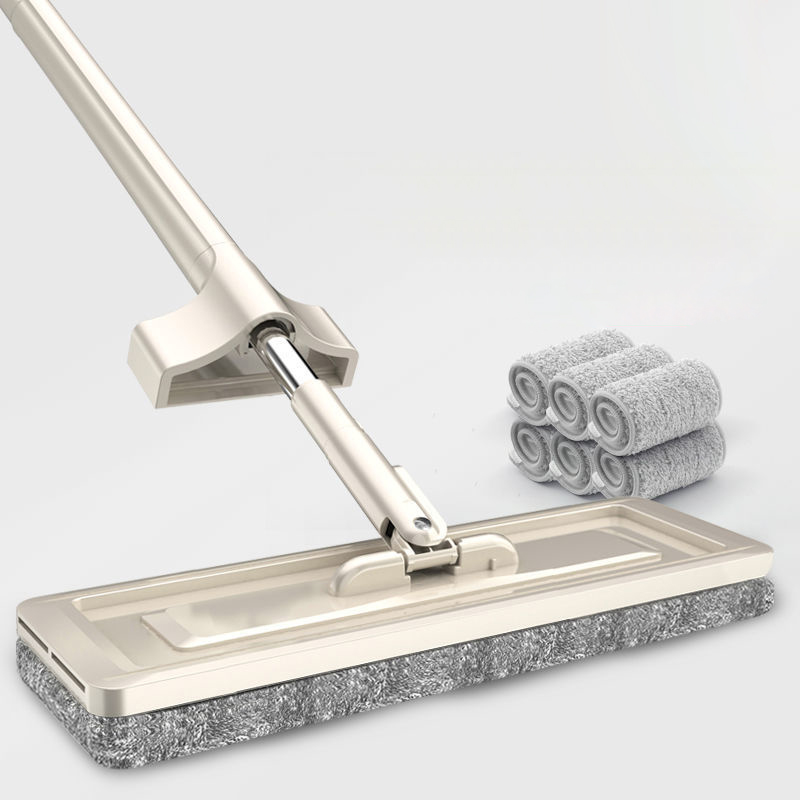Serpillière magique autonettoyante 32cm, serpillière plate rotative en microfibre pour le lavage du sol, outil de nettoyage à domicile, accessoires de salle de bains: mop cloth-6Pcs