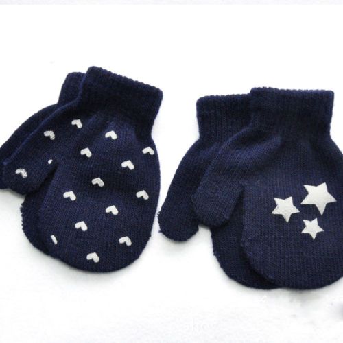 unisex Del bambino Del bambino Della Ragazza del Ragazzo Magia Lavorato A Maglia Guanti 1coppia Inverno Caldo di Stirata Morbido per Bambini stella Del Cuore di Amore del Cotone Accessori