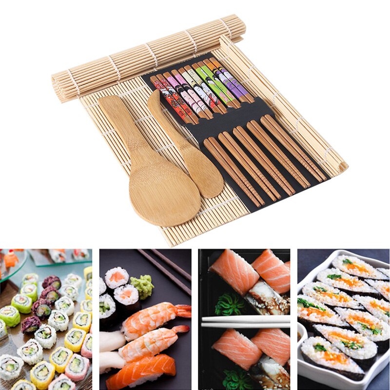 Moule à Sushi En Bois (Oshizushi) - Presse Rectangulaire Pour Faire Des Sushis Maison - Kit En Bambou Avec Accessoires