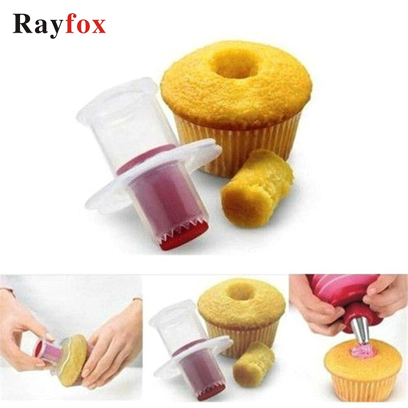 2 stk køkken tilbehør værktøj plast cupcake kerne stempel cirkel cutter bage værktøj værktøj til kage indretning wienerbrød hjem gadget