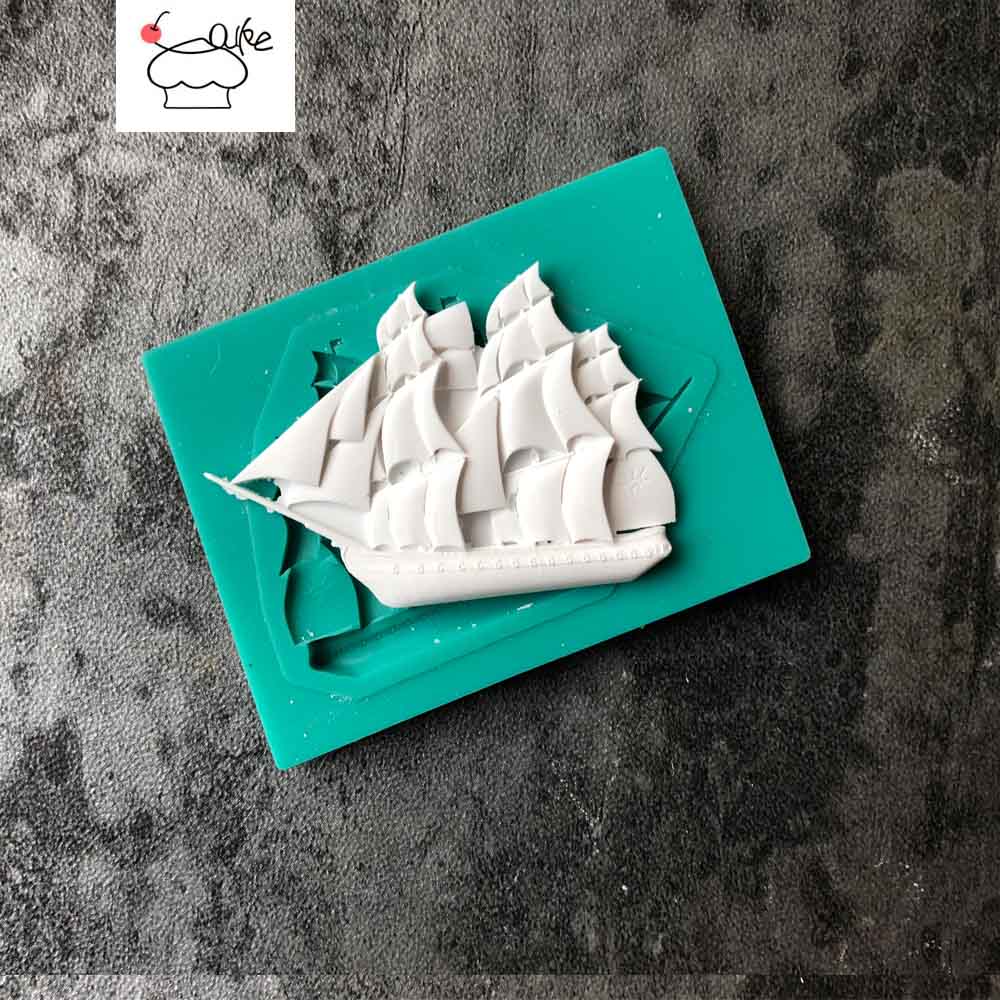 Aouke Zeilboot Siliconen Decorating Mallen Cake Silicone Mold Sugarpaste Chocolade Gumpaste Mal Van Klei