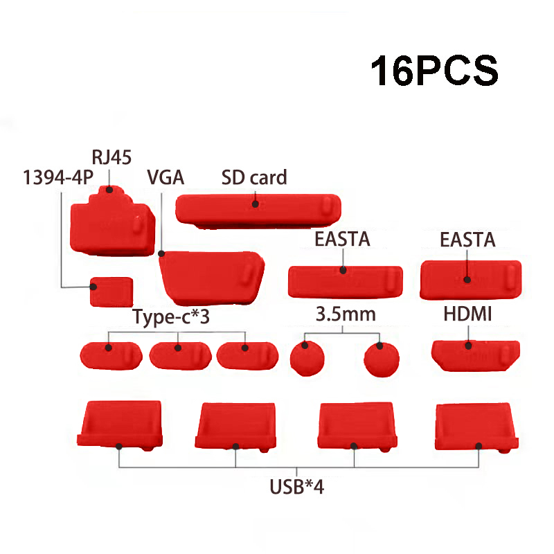13 pçs/set Colorido Silicone Anti Poeira Tampa Da Ficha Stopper plugue poeira Laptop laptop à prova de poeira plugue poeira usb Acessórios de Computador: Rosa