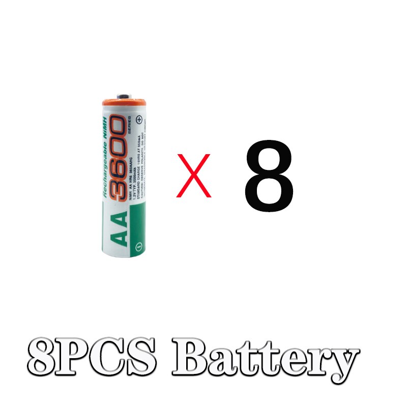 AA 1.2V Ni-MH 3600mAh Rechargeable Battery used in digital cameras, wireless mice, remote controls, toys, electronic scales, etc: white