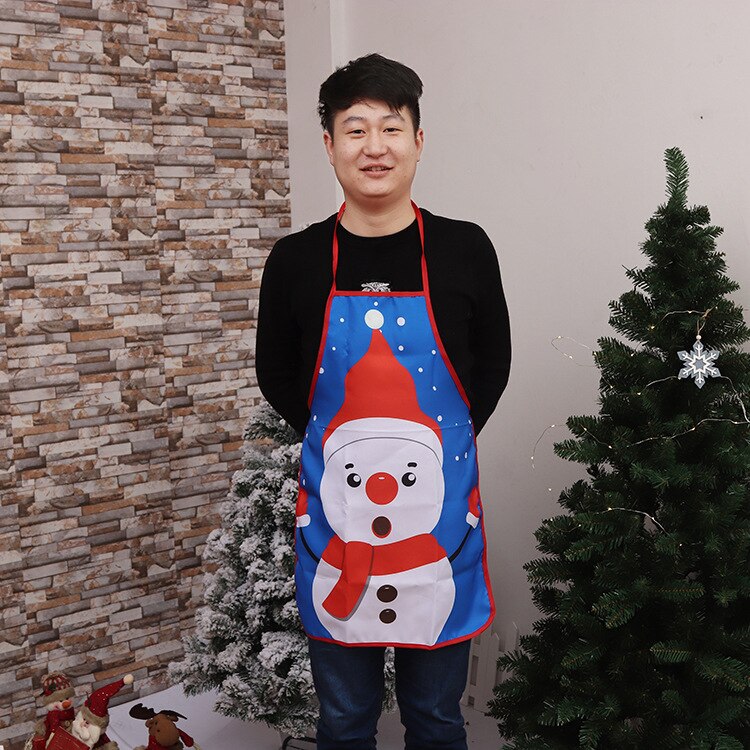 Christmas Chef Uniform Apron Kitchen Cooking Baking Cleaning Decorations Catering Food Service Bakery Waiter Restaurant Kawaii