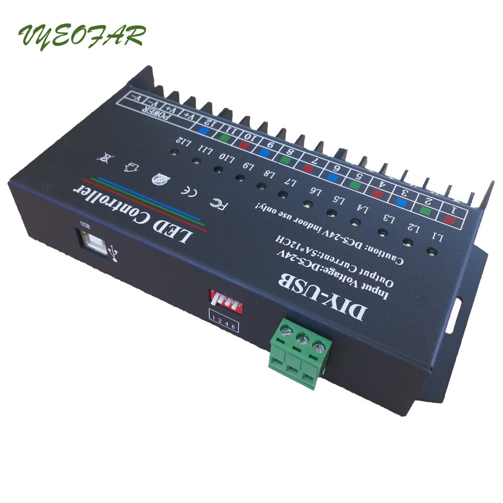 USB DIY LED RGB RGBW Controller 12 Channel Programmable Controller 5A*12CH;12Channels LED Controller for 3528&5050 led strip