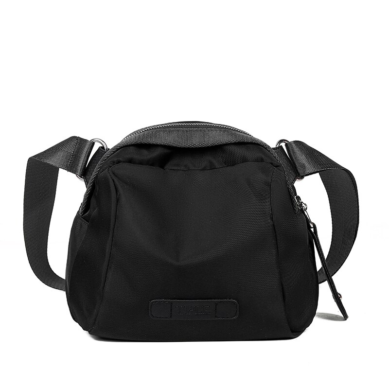 Mode Vrouwen Schoudertas Nylon Crossbody Bag Multi-Functionele Messenger Bag Rits Open Taille Verpakking Vrouwelijke Handtas Kleine Zakken: black 1