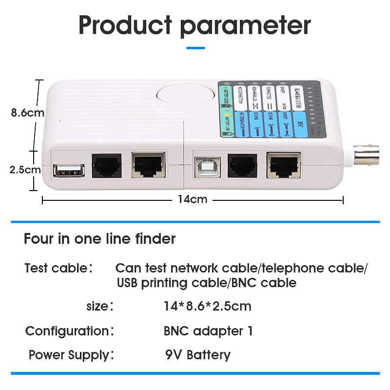 Zdalny RJ11 RJ45 USB BNC próbnik kabla sieciowego LAN dla UTP STP LAN kable naganiacz zwierza detektor wielofunkcyjny 4 w 1 szybki próbnik narzędzie