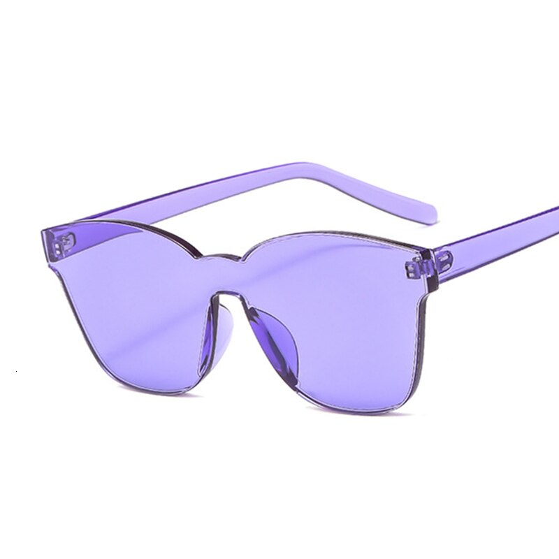 Vierkante zonnebril zonder montuur voor dames, luxe merkbrillen, snoepkleurige spiegel oculos de sol