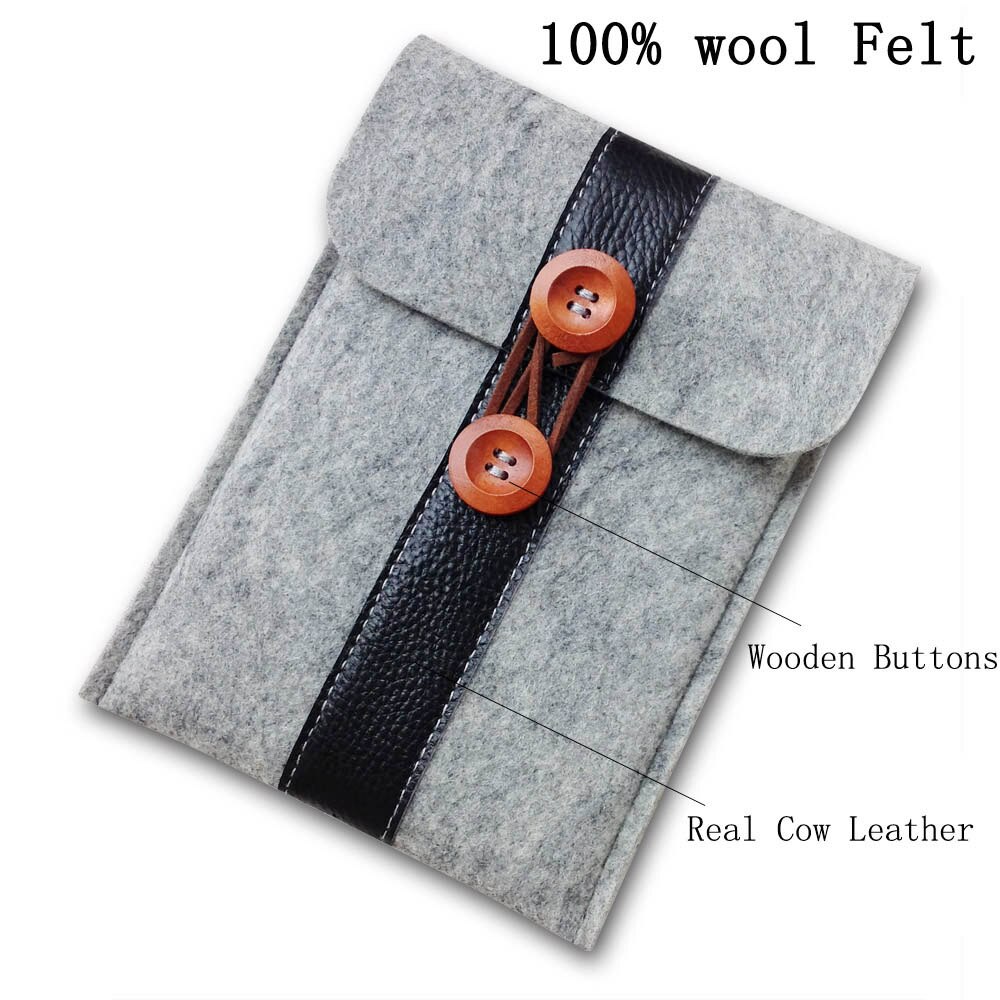 Para Pocketbook 611 613 Basic 3 Ebook PU Funda de cuero funda protectora Bolsa 6 pulgadas Lector Universal cubierta: wool Felt