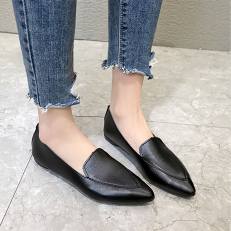 Cresfimix kvinder sød sød spids tå slip on sommer loafers dame klassisk komfort forår sko kvinde vin rød flade sko  a6059: C / 7.5