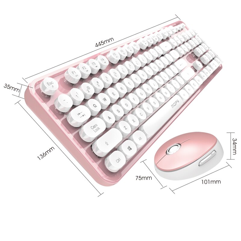 Pink Mechanical Keyboard 2.4G Wireless Gamer Keyboard 104 Keys With Ergonomic Mouse Backlight Keyboard For PC Computer Gamer