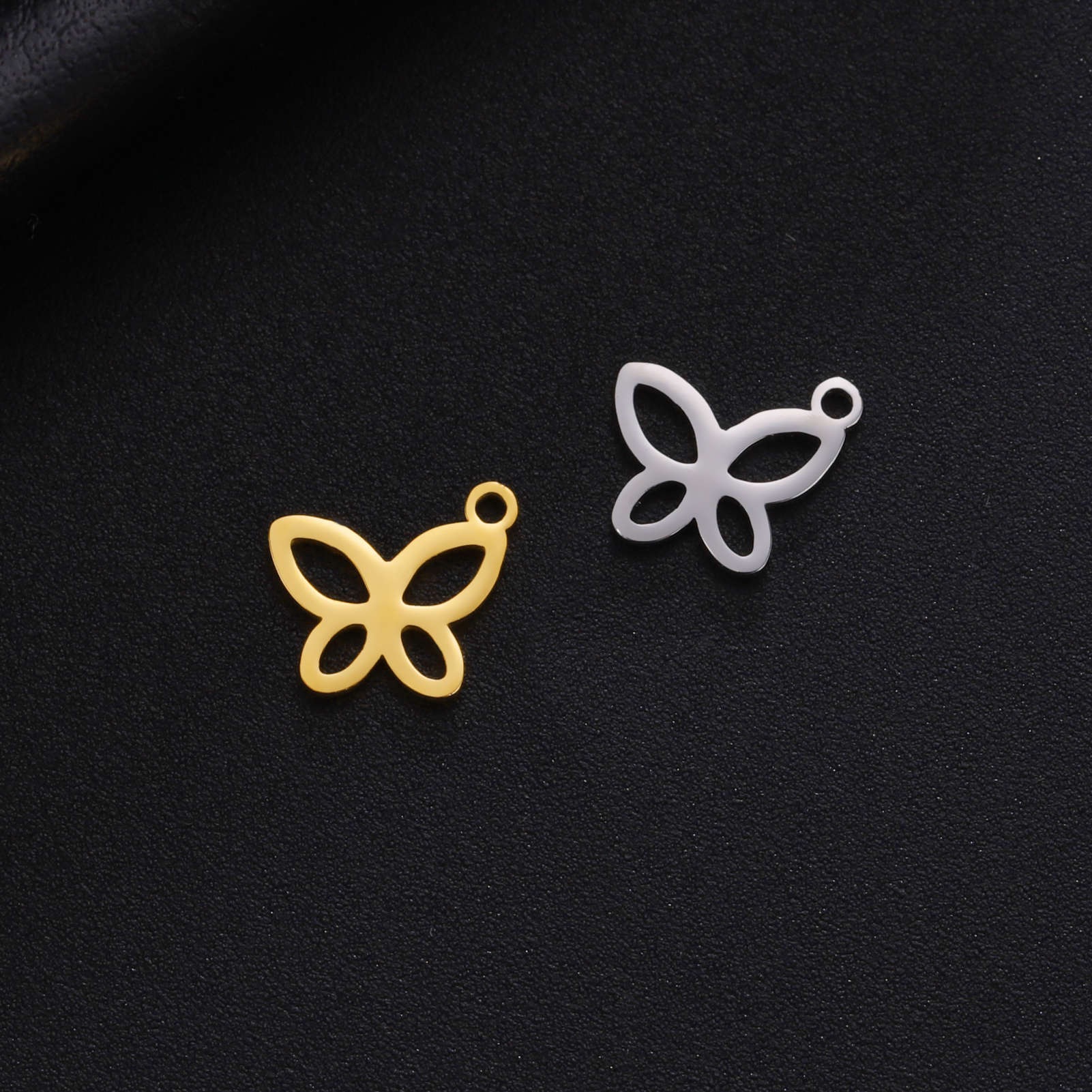 EUEAVAN 5 stks Dier Rvs Charms Kat Vlinder Poot Libel Vissenstaart DIY Hanger Ketting Sieraden Maken Accessoires