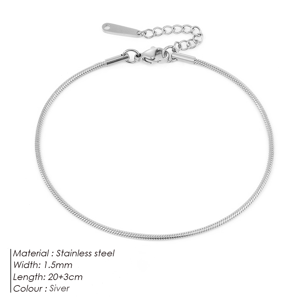 e-Manco Schlangenkette Fußkettchen Edelstahl verstellbare Kette Knöchel für Frauen Mädchen Schmuck Zubehör: Gold-farbe