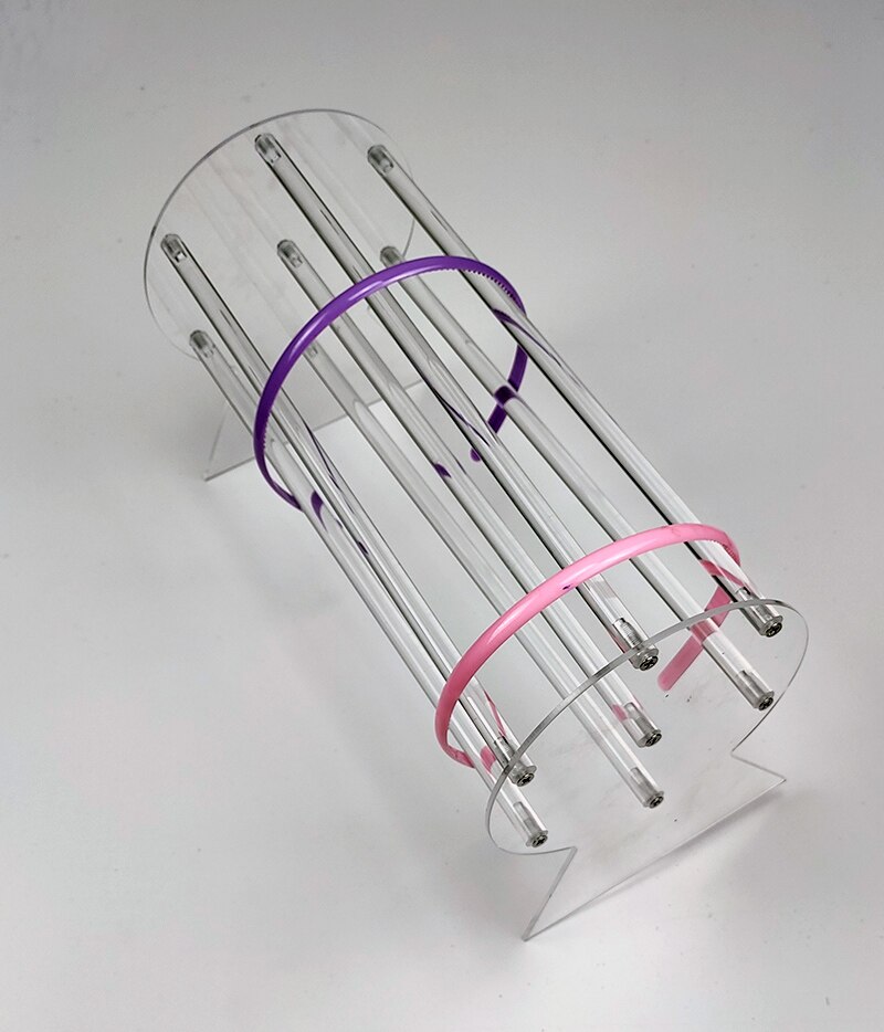 Acrylic headband holder display case hair clip accessories tiara stand hairband support showcase rack jewelry organizer shelf: clear 30 cm long