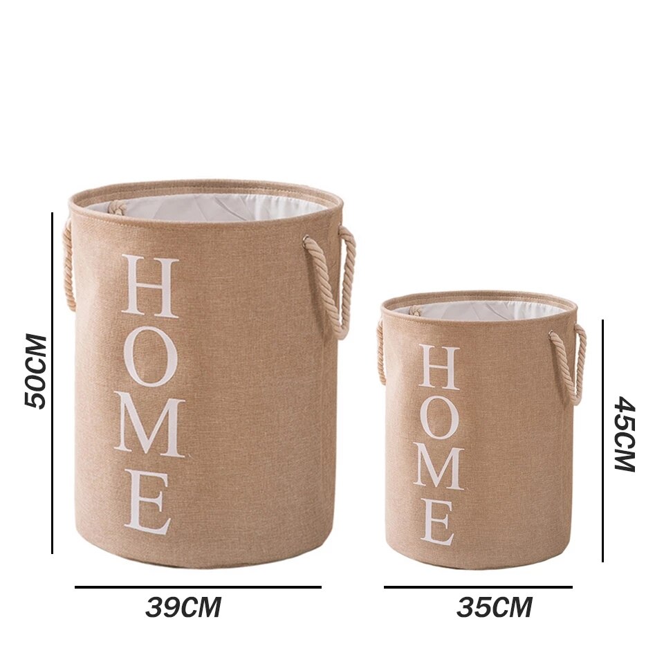 Extra Large Linen Laundry Basket Collapsible Fabric Laundry Hamper with Ring Handle Portable Washing Bin Folding Clothes Bag