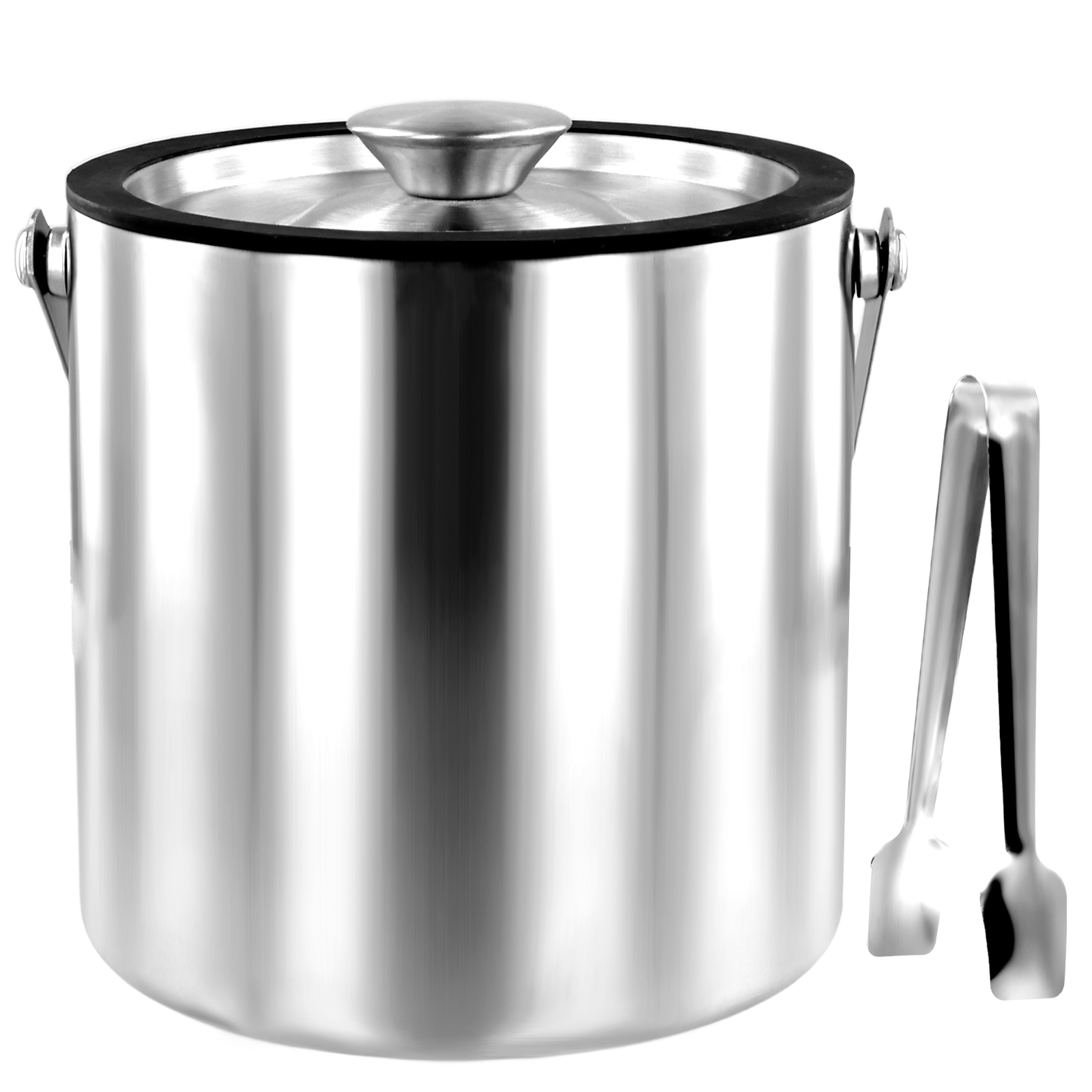Ishink med lock, siltång, dubbelväggig rostfri isolerad ishink, 2.0l/3.0l ishinkar, behållare med god tätning: Grön