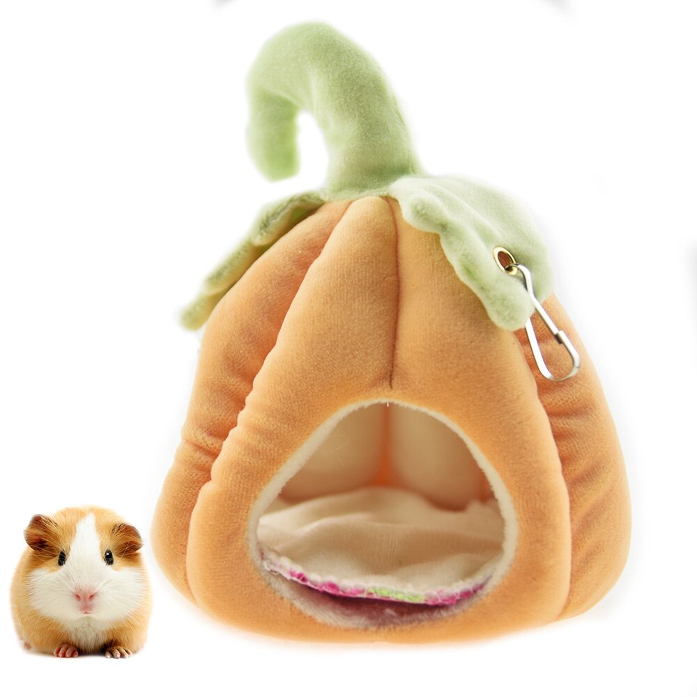 Hamaca colgante de calabaza para cama de hámster, hamaca de invierno cálida de lana para mascota pequeña, ardilla, ratón, jaula y casa con cama, nido, accesorio para hámster: Default Title