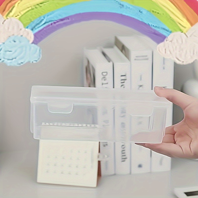 Grands boîtes de rangement en plastique transparent avec couvercles articulés, idéales pour les ornements de bijoux, fournitures pour la maison et l'organisation du bureau, 1/4 pièces: Black