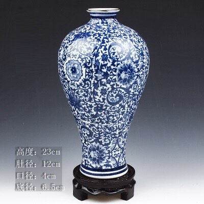 Blau und Weiß Porzellan Vasen Verriegelung Lotus Blume Keramik Vase Hause Dekoration Jingdezhen Blume Vasen R1842: MULTI