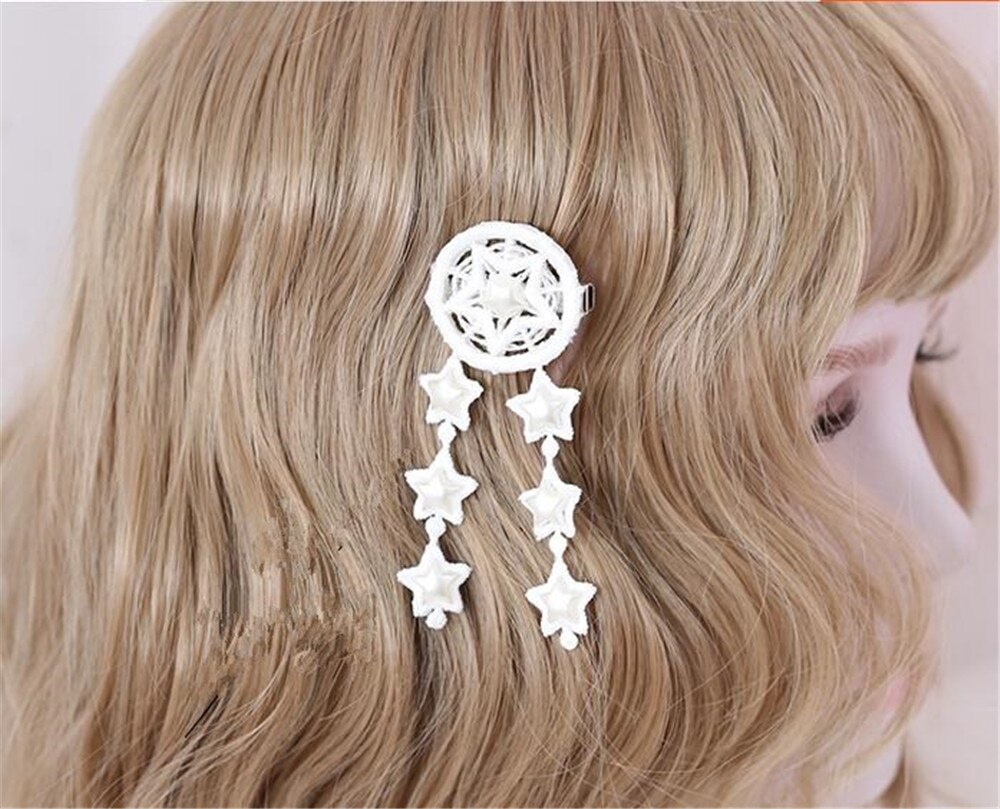 Doux Janpanese Lolita capteur de rêves style épingle à cheveux étoiles pince à cheveux cheveux accessoires B866
