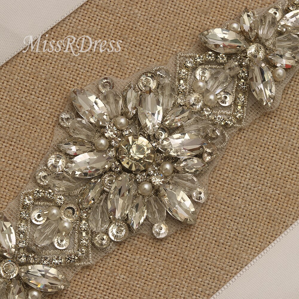Bruids Riem Zilveren Diamanten Bruiloft Riem Strass Bruids Sjerp Kristal Parels Bruidsmeisje Riemen Voor Trouwjurk JK935