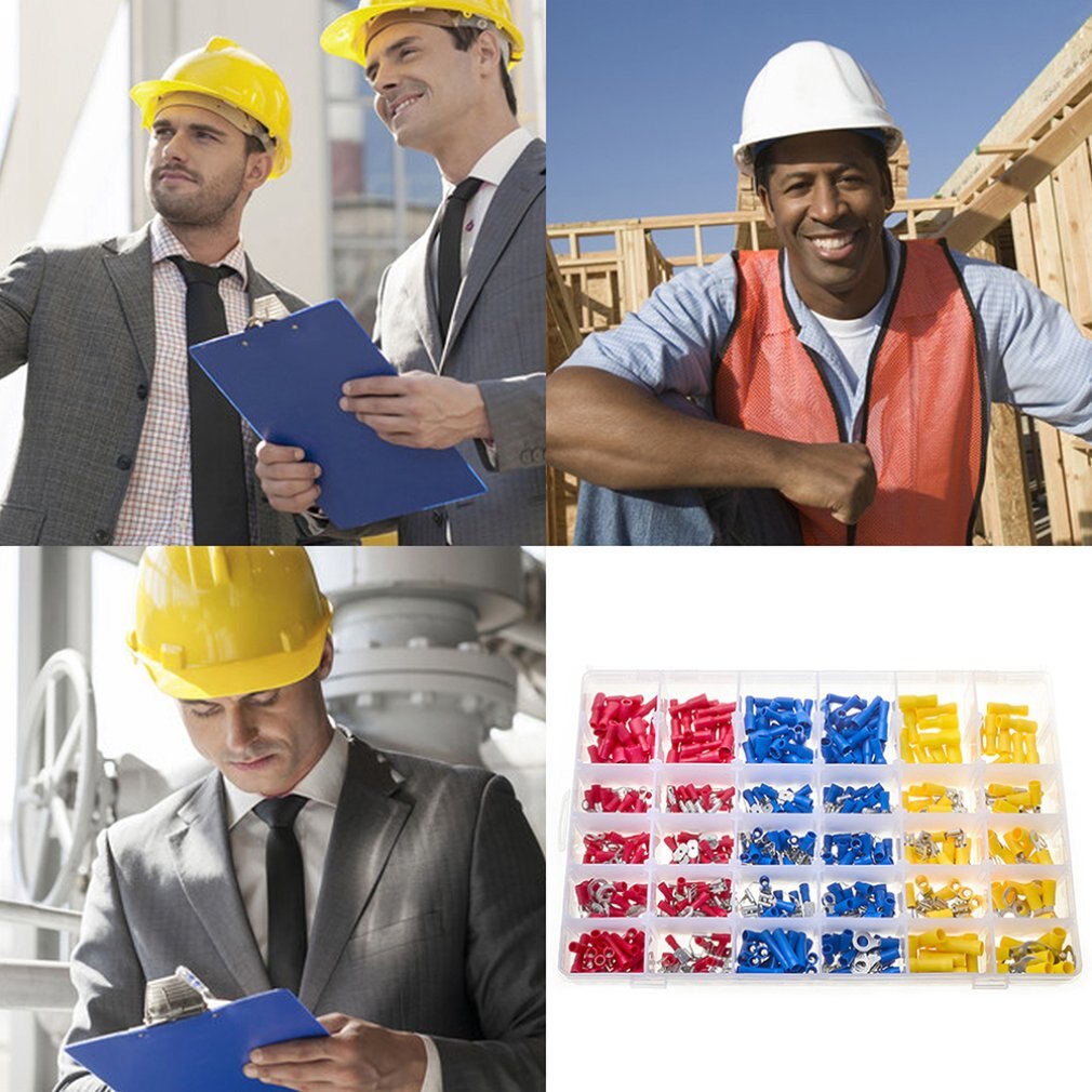 500pcs Electrical Cable Wire Connectors Assorted Insulated Crimp Terminals Spade Terminal Pliers Cold Press Pliers