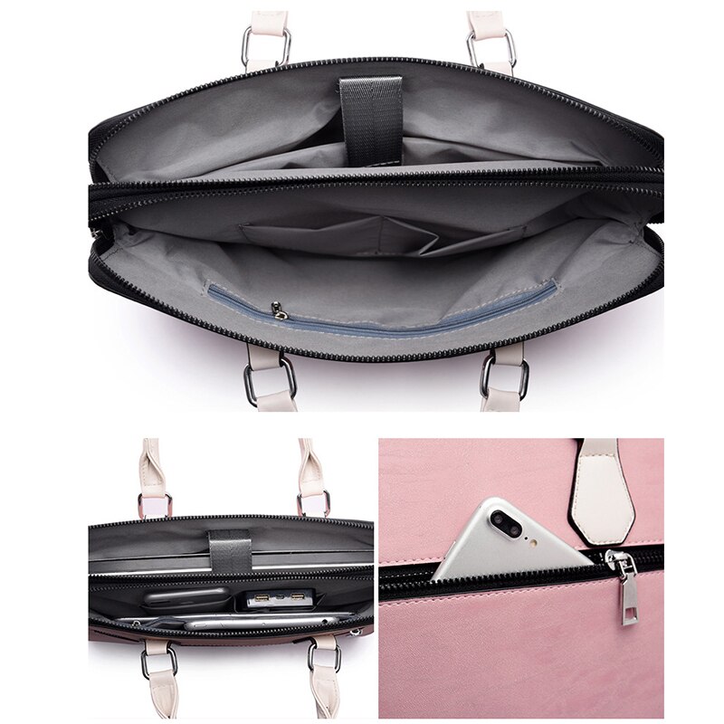 Stylish Laptop bag for Women 15.6 15 14 13.3 13 inch PU Leather notebook computer bags handbag