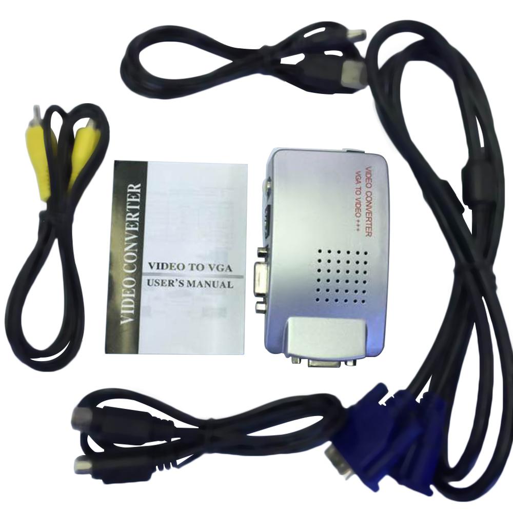 Universal NTSC PAL VGA to TV AV RCA signal adapter converter Video Switch Box composite for laptop