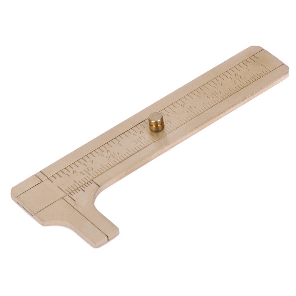 Pocket 80mm Mini Brass Sliding Ruler Gauge Vernier Calip Metal Calipers Gauge Micrometer Measurement Tool Office School Supplies