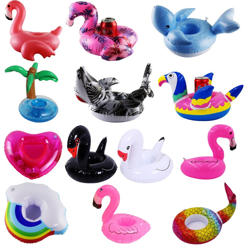 Inflatable Cup Holder Unicorn Flamingo Drink Holder Swimming Pool Float Bathing Pool Toy Party Decoration Bar Coasters