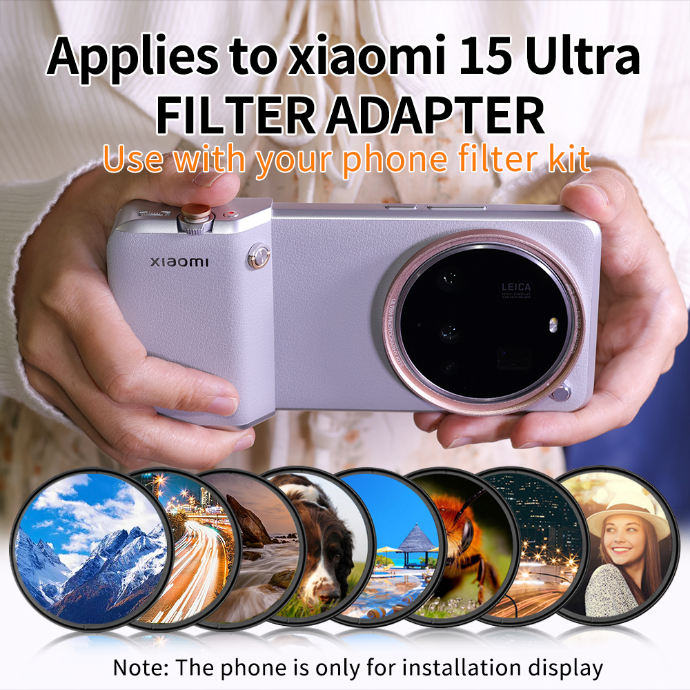 Für Xiaomi 15 Ultra Foto-Bausätze 67 mm Filter-Adapterring, Rahmen aus Aluminiumlegierung, Gegenlichtblende, kratzfeste, staubdichte Kappenabdeckung