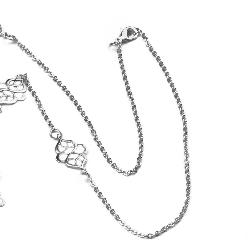 Silver Badge Lanyards Holder Necklace Lanyards with ID Holder Keychain for Teachers Nurses Mothers
